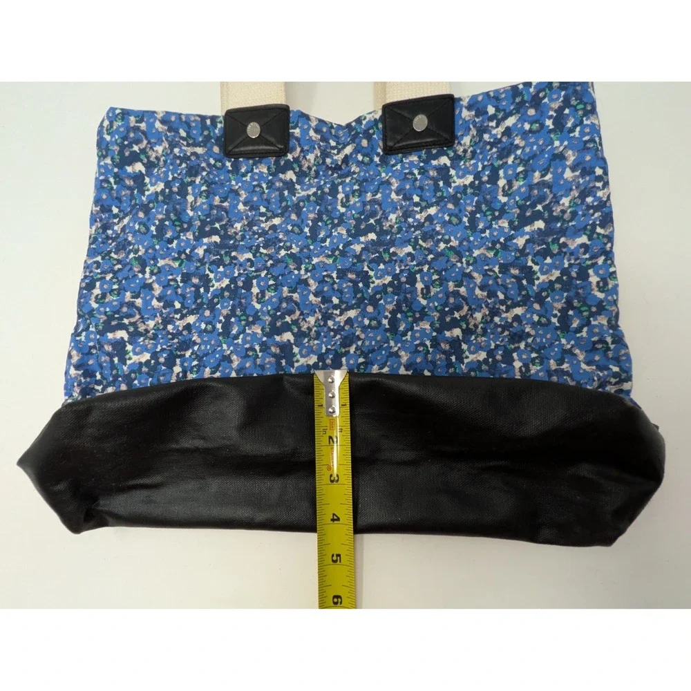 Rag & Bone New York Tote Bag Blue Floral Fabric Lightweight Bag